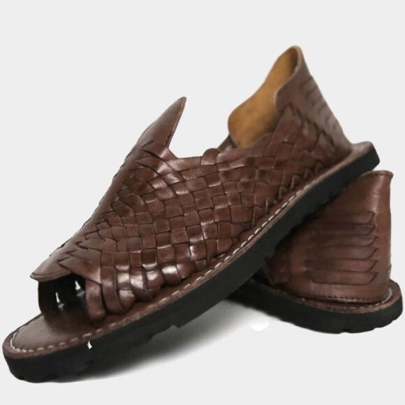 SIDREY Women Thick-Mexican Sandals Pachuco Style Handmade Brown Huaraches Size 8 - Picture 2 of 7